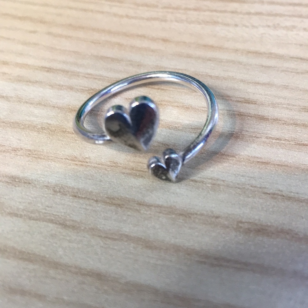Alex and Ani silver heart adjustable ring